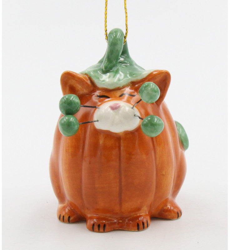 Halloween Whisker Cat - Pumpkin Ornament - kevinsgiftshoppe