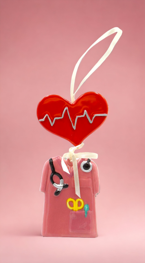 Ceramic Healthcare Hero Ornament - Nurse Home Décor Gift for Her Gift for Him Gift for Nurse Kitchen Décor Christmas