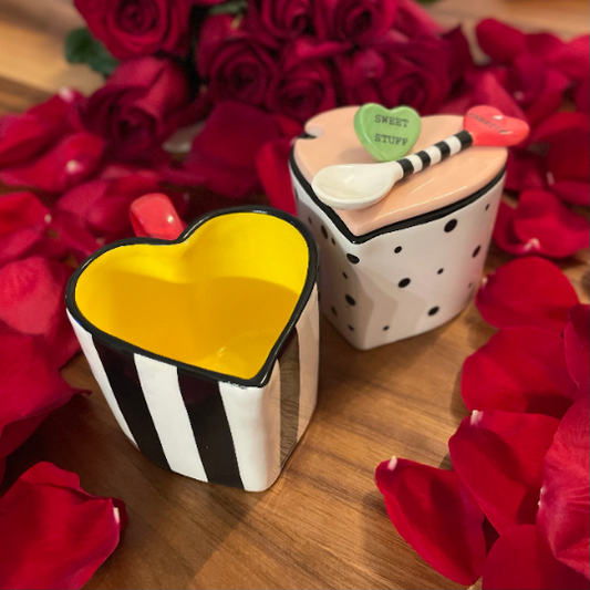 Ceramic Heart Shaped Sugar & Creamer Home Décor Gift for Her Gift for Mom Kitchen Décor Valentine’s Day Décor Romantic