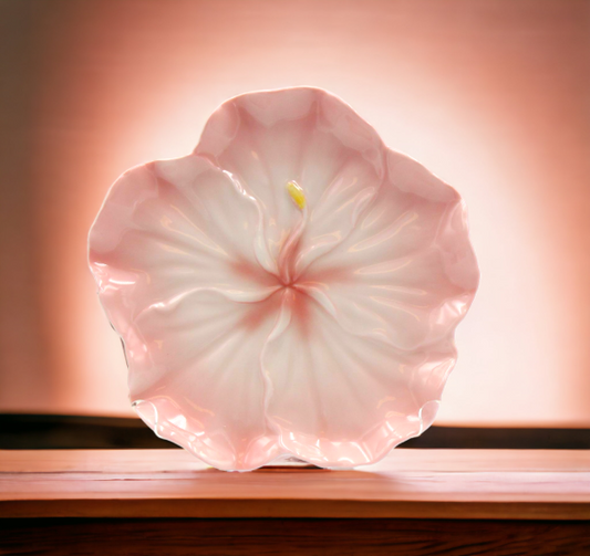 Ceramic Hibiscus Flower Plates - Set Of 2 Home Décor Gift for Her Gift for Mom Nature Lover Décor Cottagecore Cafe
