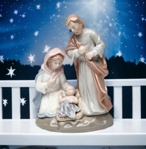 Ceramic Holy Family Nativity Figurine Christmas Décor Religious Décor Religious Gift Church Décor Baptism Gift Easter