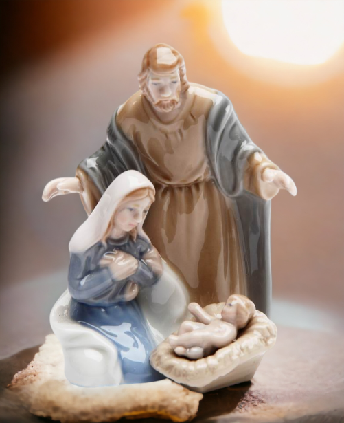 Ceramic Holy Family Nativity Figurine Christmas Décor Religious Décor Religious Gift Church Décor Baptism Gift Easter