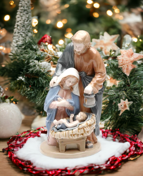 Ceramic Holy Family Nativity Figurine Christmas Décor Religious Décor Religious Gift Church Décor Baptism Gift Easter