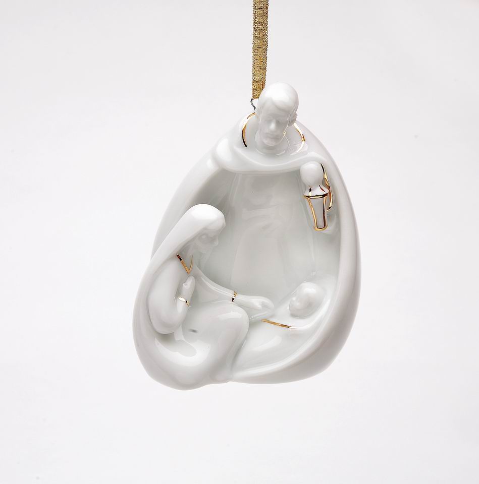 Ceramic Holy Family Nativity Lighted Cover Ornament Home Décor Religious Décor Religious Gift Church Décor Baptism Gift
