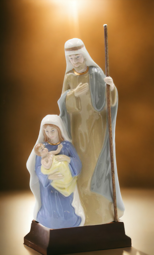 Ceramic Holy Family Nativity Music Box Home Décor Religious Décor Religious Gift Church Décor Baptism Gift - Music box