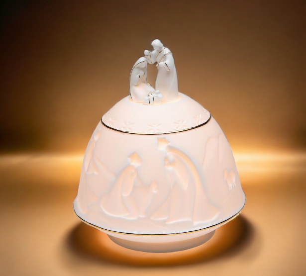 Ceramic Holy Family Nativity Night Light Home Décor Religious Décor Religious Gift Church Décor Baptism Gift - Night