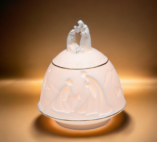 Ceramic Holy Family Nativity Night Light Home Décor Religious Décor Religious Gift Church Décor Baptism Gift - Night