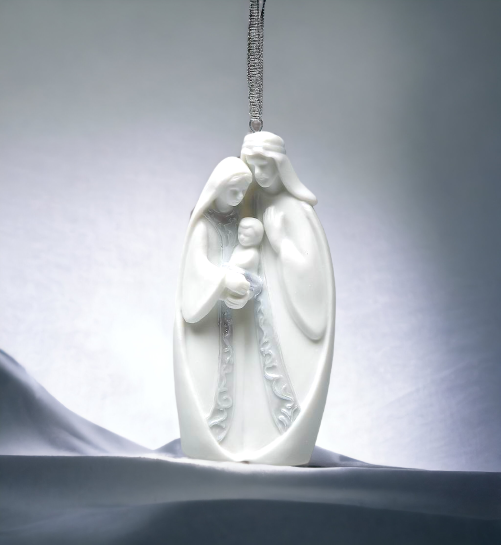 Ceramic Holy Family Nativity Ornament Home Décor Religious Décor Religious Gift Church Décor Baptism Gift - Holiday