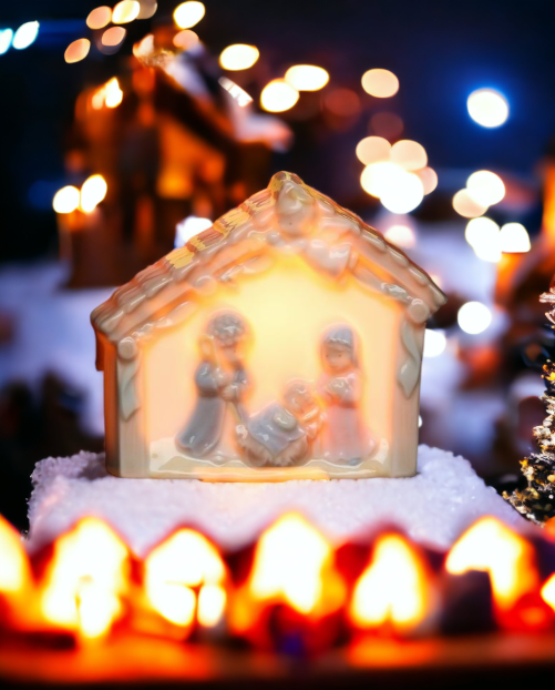 Ceramic Holy Family Plug-In Night Light Christmas Décor Religious Décor Religious Gift Church Décor Baptism Gift Easter