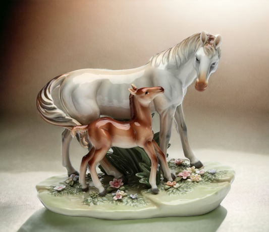 Ceramic Horse First Steps Home Décor Gift for Him Dad Mom Her Farmhouse Décor Horse Lover Gift Office Decor - Figurines