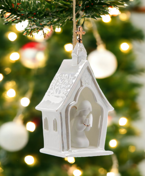 Ceramic House Of Worship Ornament Home Décor Religious Décor Religious Gift Church Décor Baptism Gift - Holiday