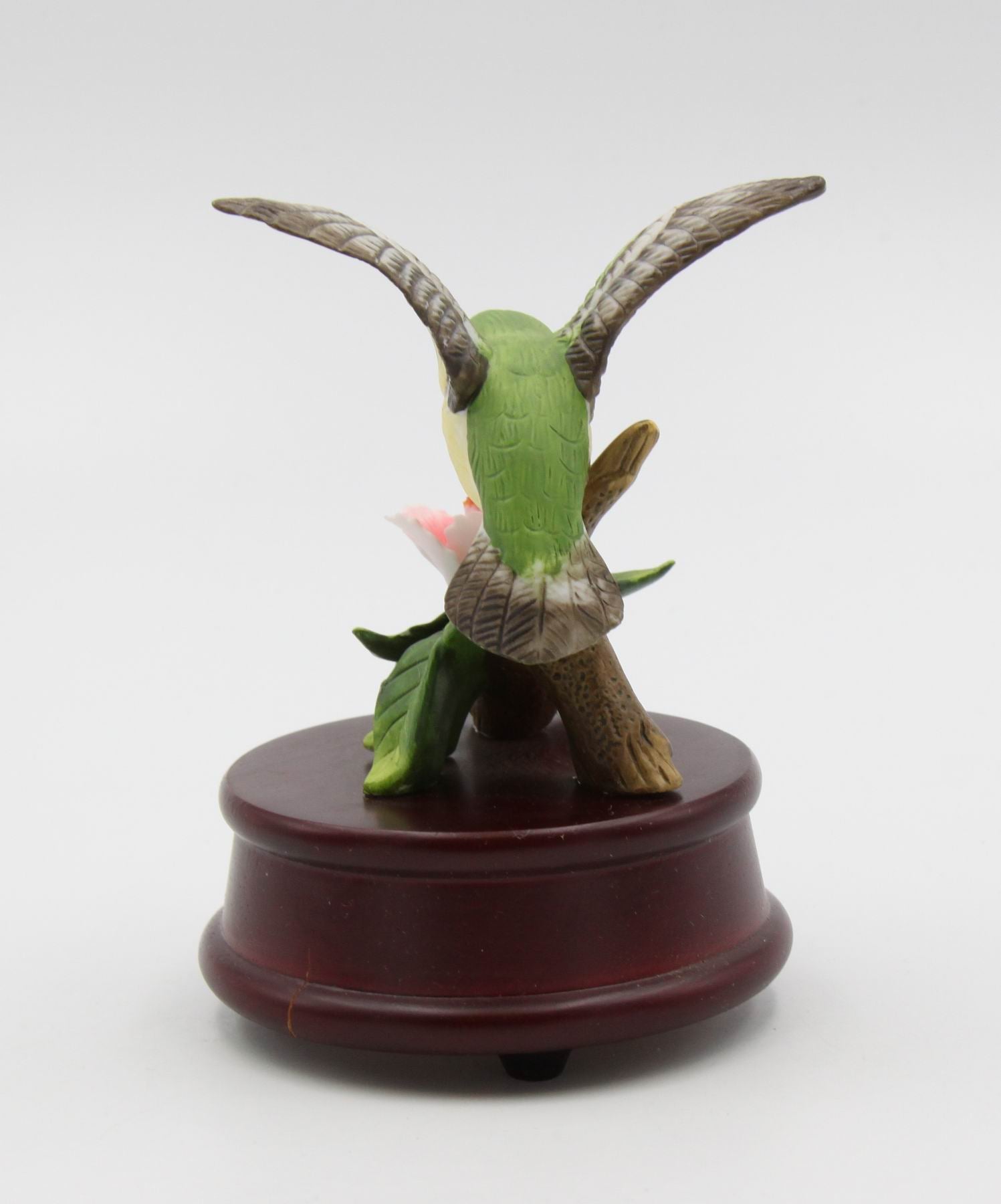 Ceramic Hummingbird Figurine on Wood Base Home Décor Gift for Her Gift for Mom Birdwatcher Spring Decor - Figurine