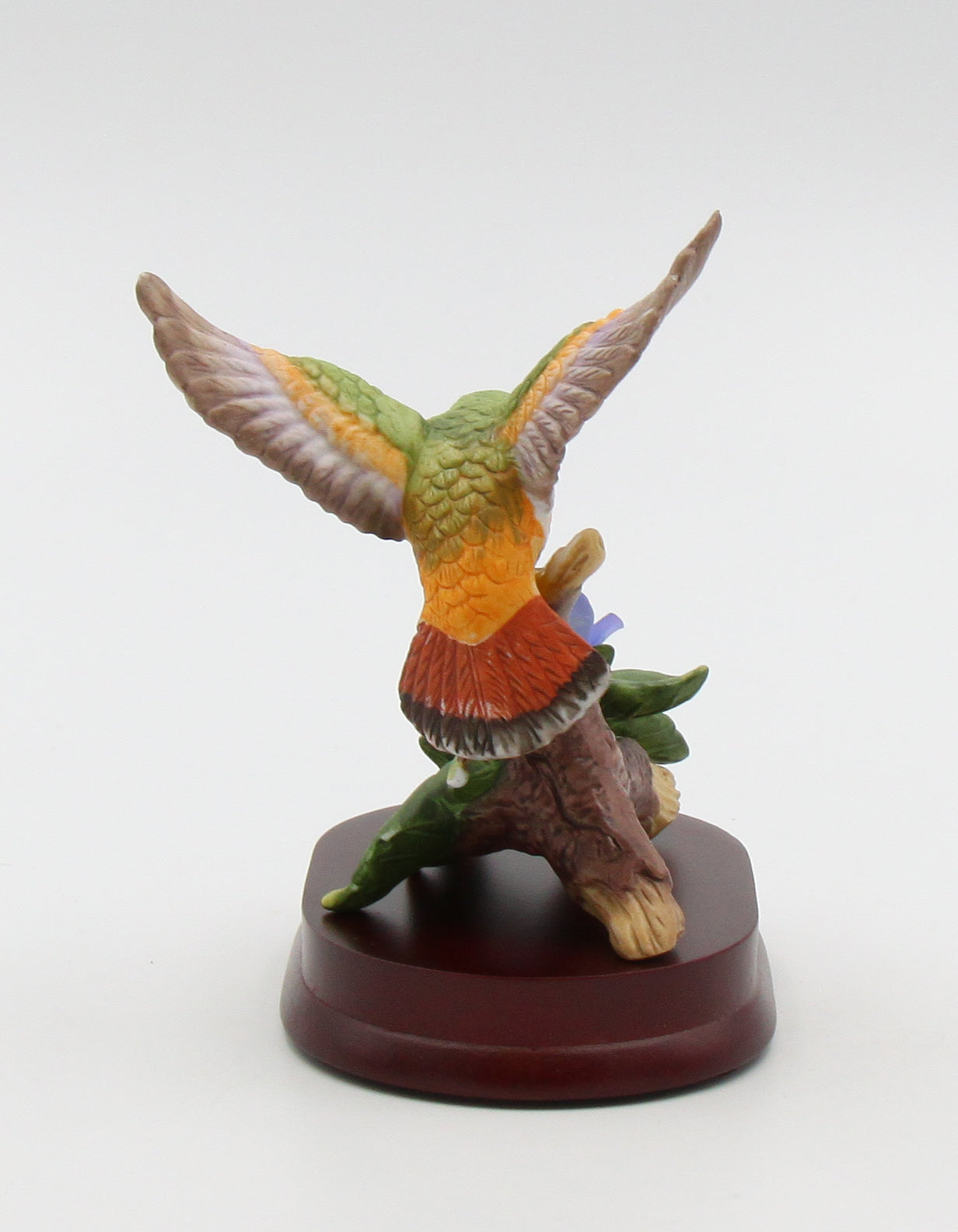 Ceramic Hummingbird with Bluebonnet Flower on Wood Base Home Décor Gift for Her Mom Kitchen Décor Birdwatcher Gift