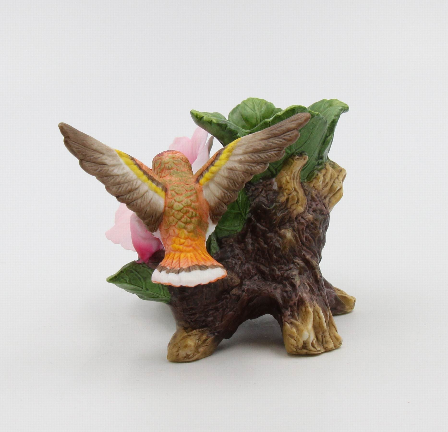 Ceramic Hummingbird with Hibiscus Flower Candle Holder (Candle NOT Included) Birdwatcher Gift Home Decor Gift for Her