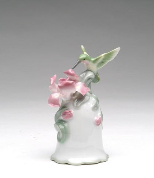Ceramic Hummingbird With Iris Flower Musical Gift for Birdwatcher Gift for Her Gift for Mom - Music box