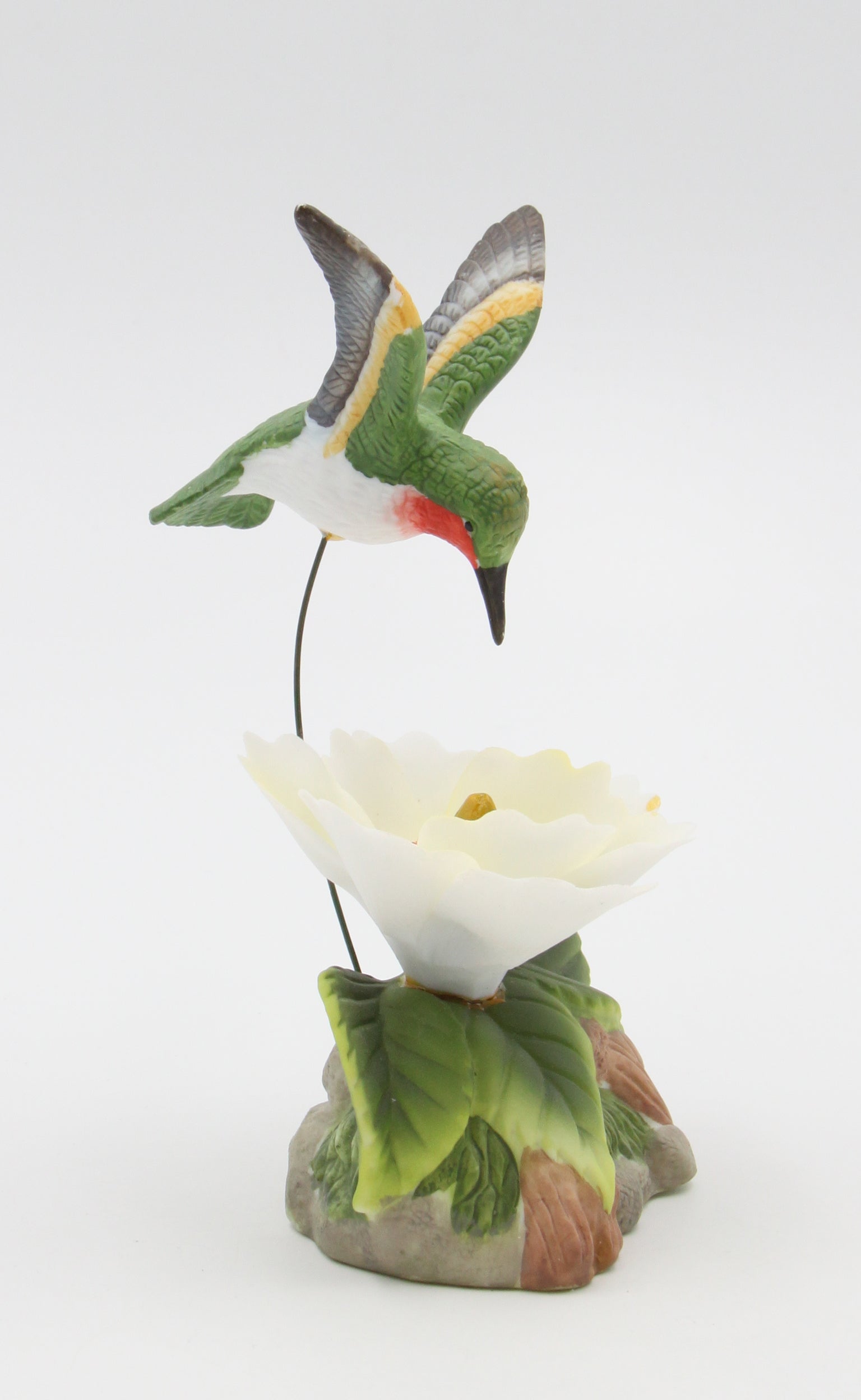 Ceramic Hummingbird with Magnolia Flower Figurine Home Décor Gift for Her Gift for Mom Birdwatcher Gift - Figurine