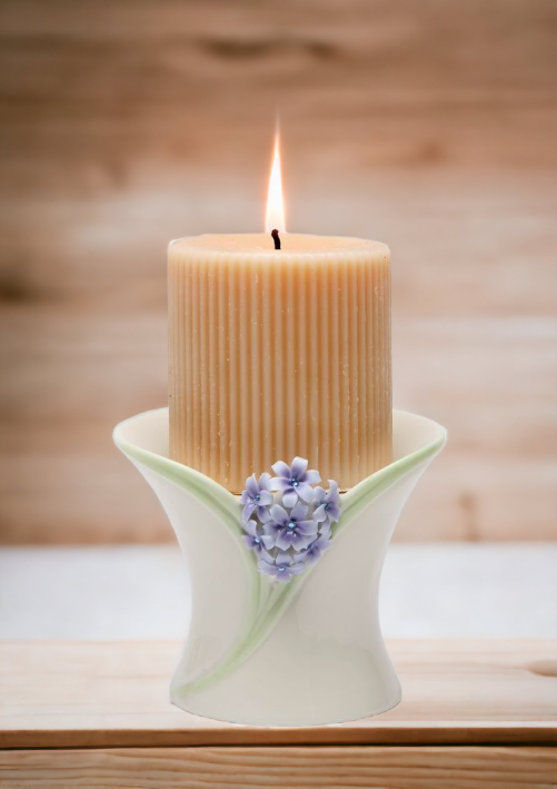 Ceramic Hyacinth Flower Candle Holder Home Décor Gift for Her Gift for Mom Nature Lover Gift Vintage Decor Wedding