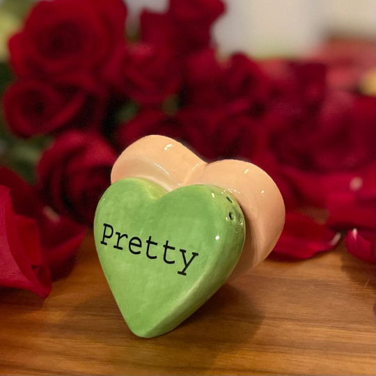 Ceramic Inseparable Heart Shaped Salt & Pepper Shaker (1 piece) Home Décor Gift for Her Kitchen Décor Valentine’s Day