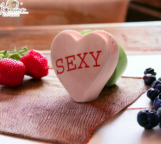 Ceramic Inseparable Heart Shaped Salt & Pepper Shaker (1 piece) Home Décor Gift for Her Kitchen Décor Valentine’s Day