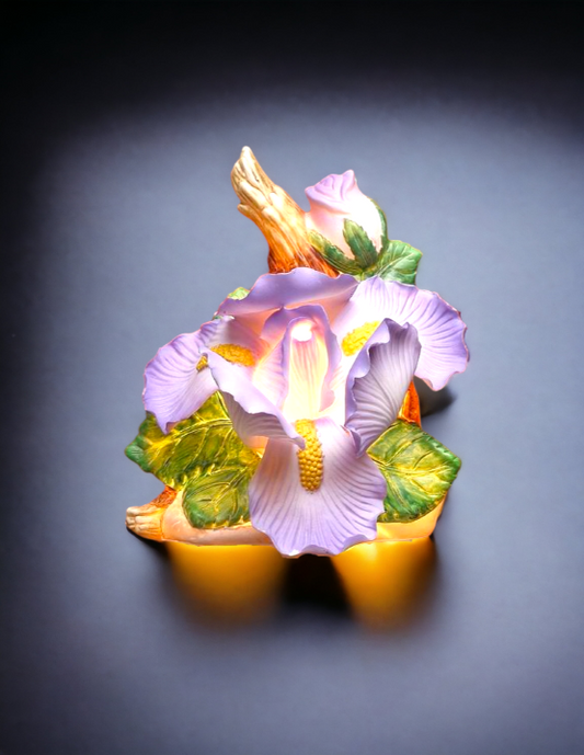 Ceramic Iris Flower Plug-In Nightlight Home Décor Gift for Her Gift for Mom Nature Lover Décor Vintage Decor - Night
