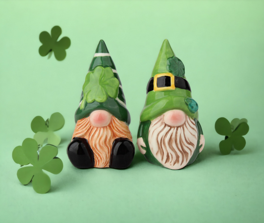 Ceramic Irish Gnomes Salt and Pepper Shakers Home Décor Gift for Her Gift for Mom Kitchen Décor Irish Saint Patrick’s