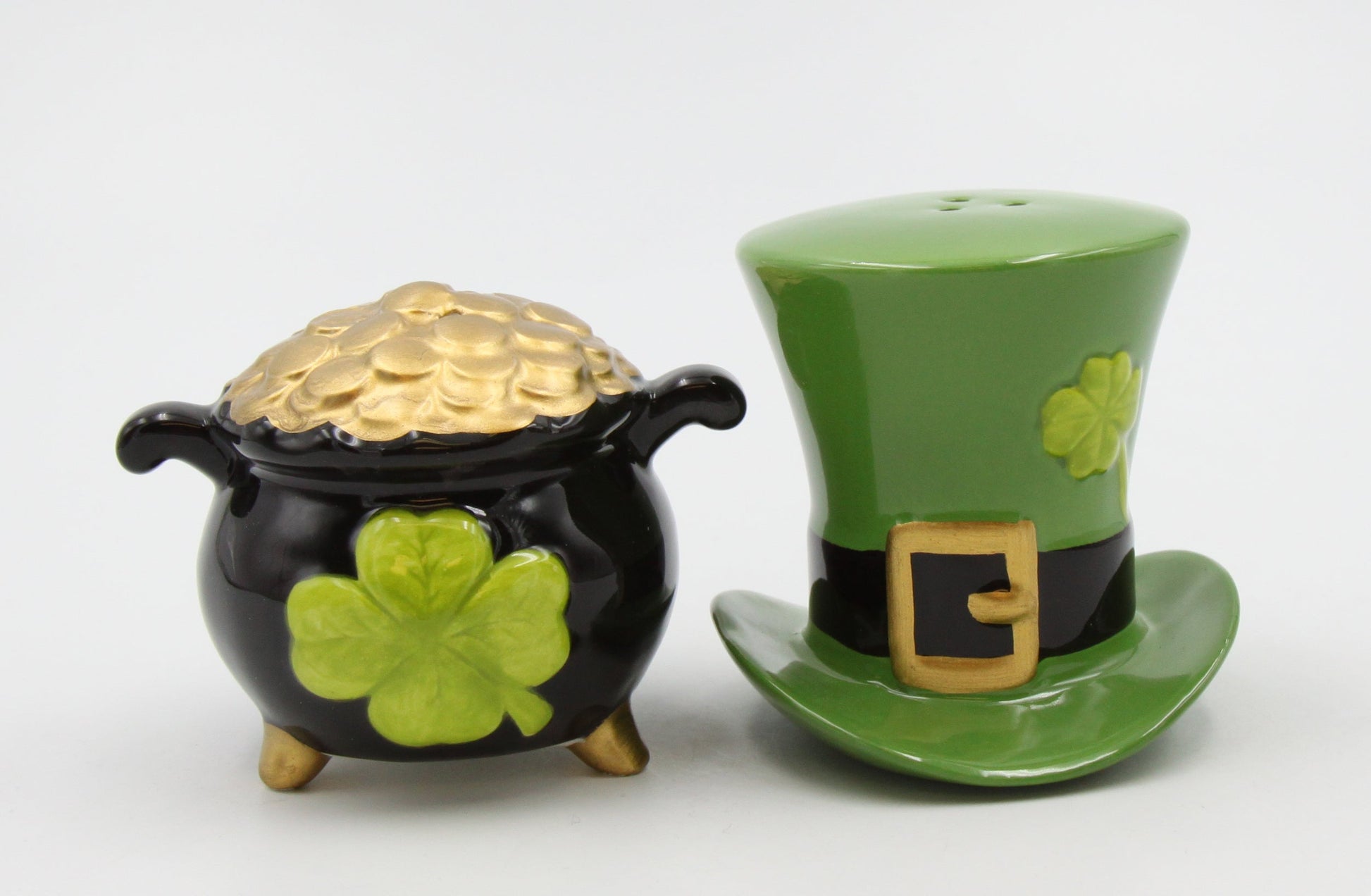 Irish Top Hat And Gold Pot Salt And Pepper - kevinsgiftshoppe