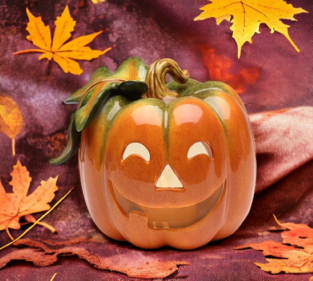 Ceramic Jack-o-Lantern Pumpkin Tealight Candle Holder Home Décor Gift for Her Gift for Mom Kitchen Décor Fall Décor
