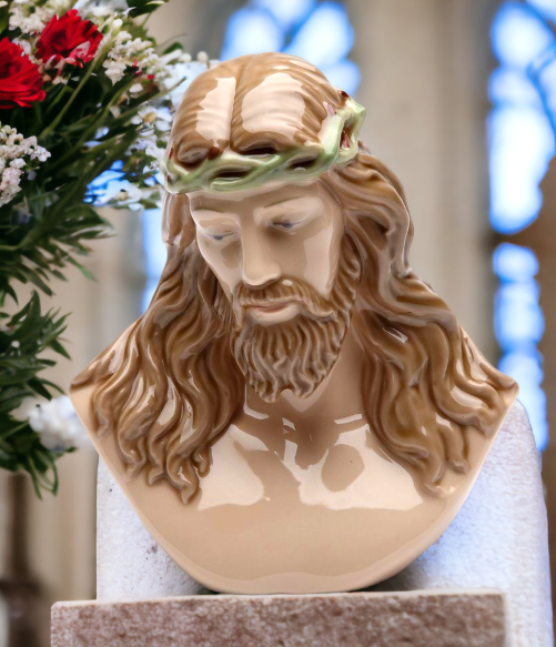 Ceramic Jesus Figurine Religious Décor Religious Gift Church Décor Baptism Gift - Figurines
