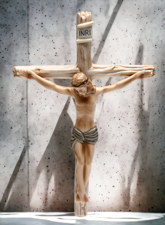 Ceramic Jesus On Cross Wall Decor Home Décor Religious Décor Religious Gift Church Décor Baptism Gift - wall decor