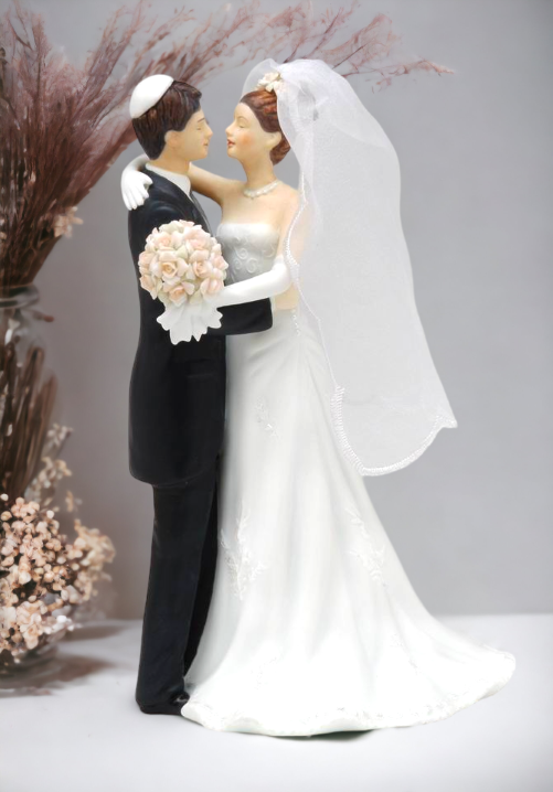 Ceramic Jewish Bride and Groom Figurine Jewish Wedding Decor Gift Jewish Home Decor - Figurine