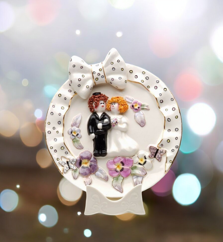 Ceramic Jewish Bride and Groom Wedding Decor Plate Wedding Gift - decor plate