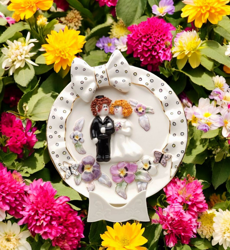 Ceramic Jewish Bride and Groom Wedding Decor Plate Wedding Gift - decor plate