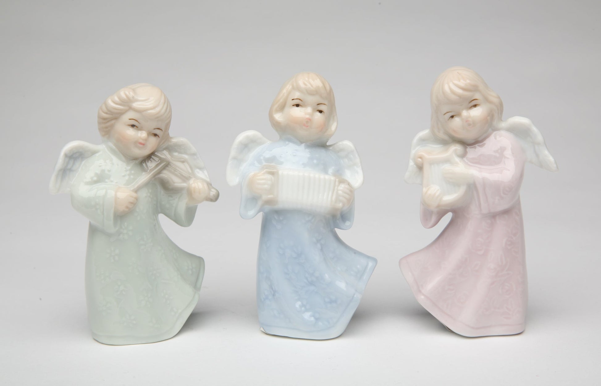 Ceramic Joyful Angels Figurines (Set Of 3) Religious Décor Religious Gift Church Décor Church Gift Baptism Gift