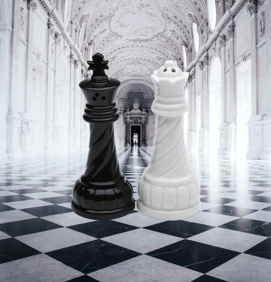 Ceramic King And Queen Chess Pieces Salt And Pepper Shakers Home Décor Gift for Him Gift for Dad Kitchen Décor Game