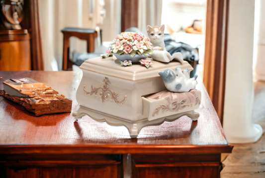 Ceramic Kittens With Dresser Music Box Home Décor Gift for Her Gift for Mom Kitchen Décor Cat Lovers Gift Pet Loss Gift
