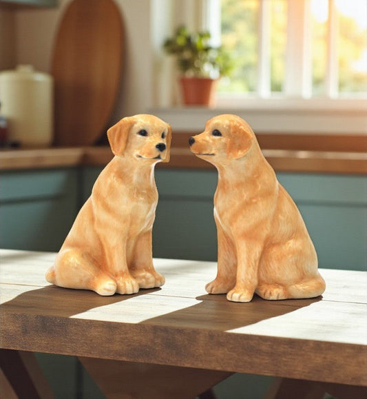 Ceramic Labrador Dog Salt & Pepper Shakers Home Décor Gift for Her Gift for Mom Kitchen Décor Dog Lover Gift - Salt &
