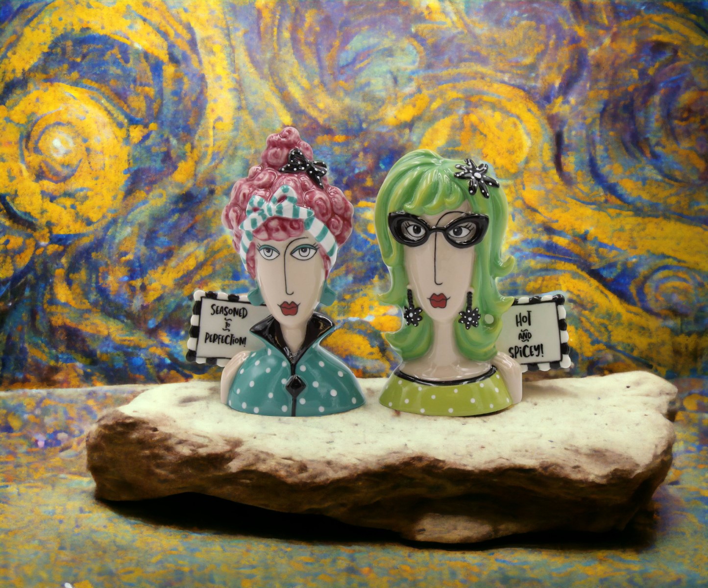 Ceramic Ladies of Perfection and Spice Salt and Pepper Shakers Home Décor Gift for Her or Mom Gift for Friend