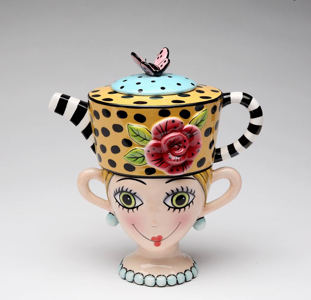 Ceramic Lady Lux Tea for One Gift for Her Gift for Mom Tea Party Décor Café Décor Spring Kitchen Decor - tea