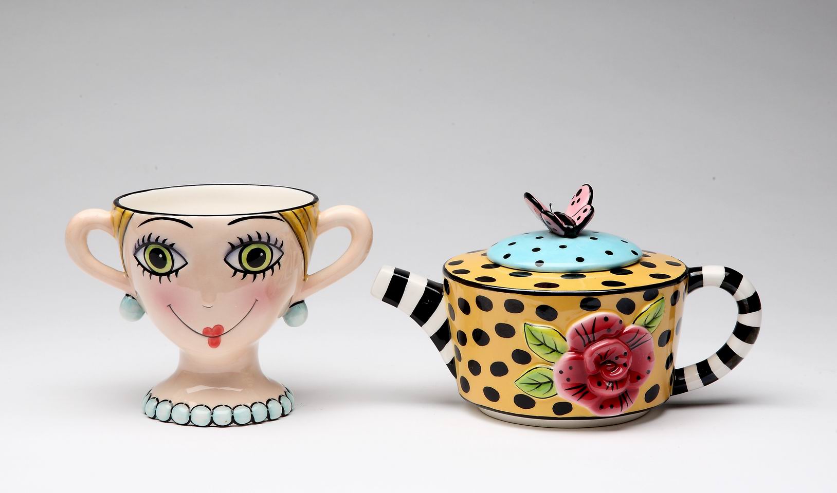 Ceramic Lady Lux Tea for One Gift for Her Gift for Mom Tea Party Décor Café Décor Spring Kitchen Decor - tea