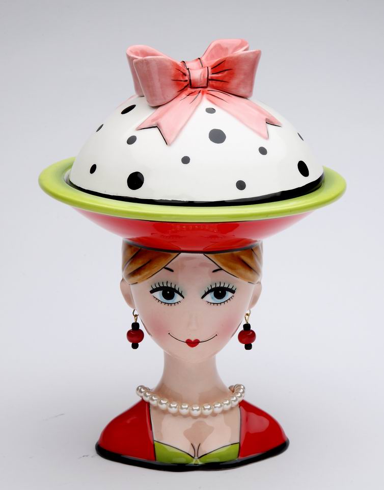 Ceramic Lady with Serving Bowl on Head Home Décor Gift for Her Gift for Mom Gift for Friend or Coworker Kitchen Décor