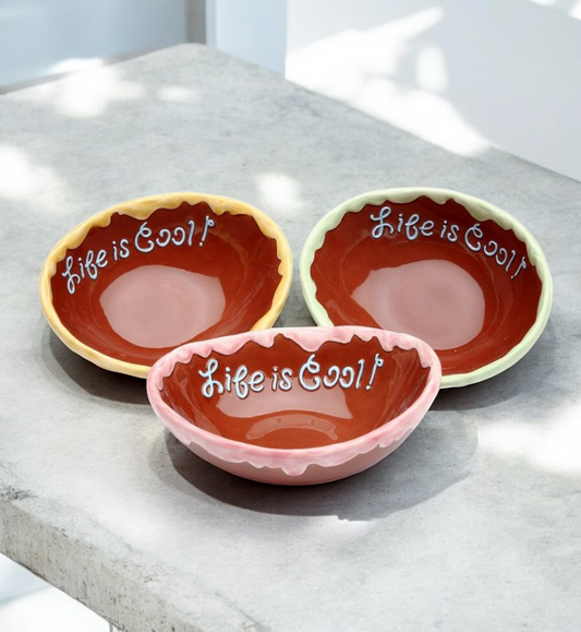 Ceramic Life Is Sweet - Ice Cream Bowl (3 Pcs Set) Kitchen Decor Cafe Decor - Bowls