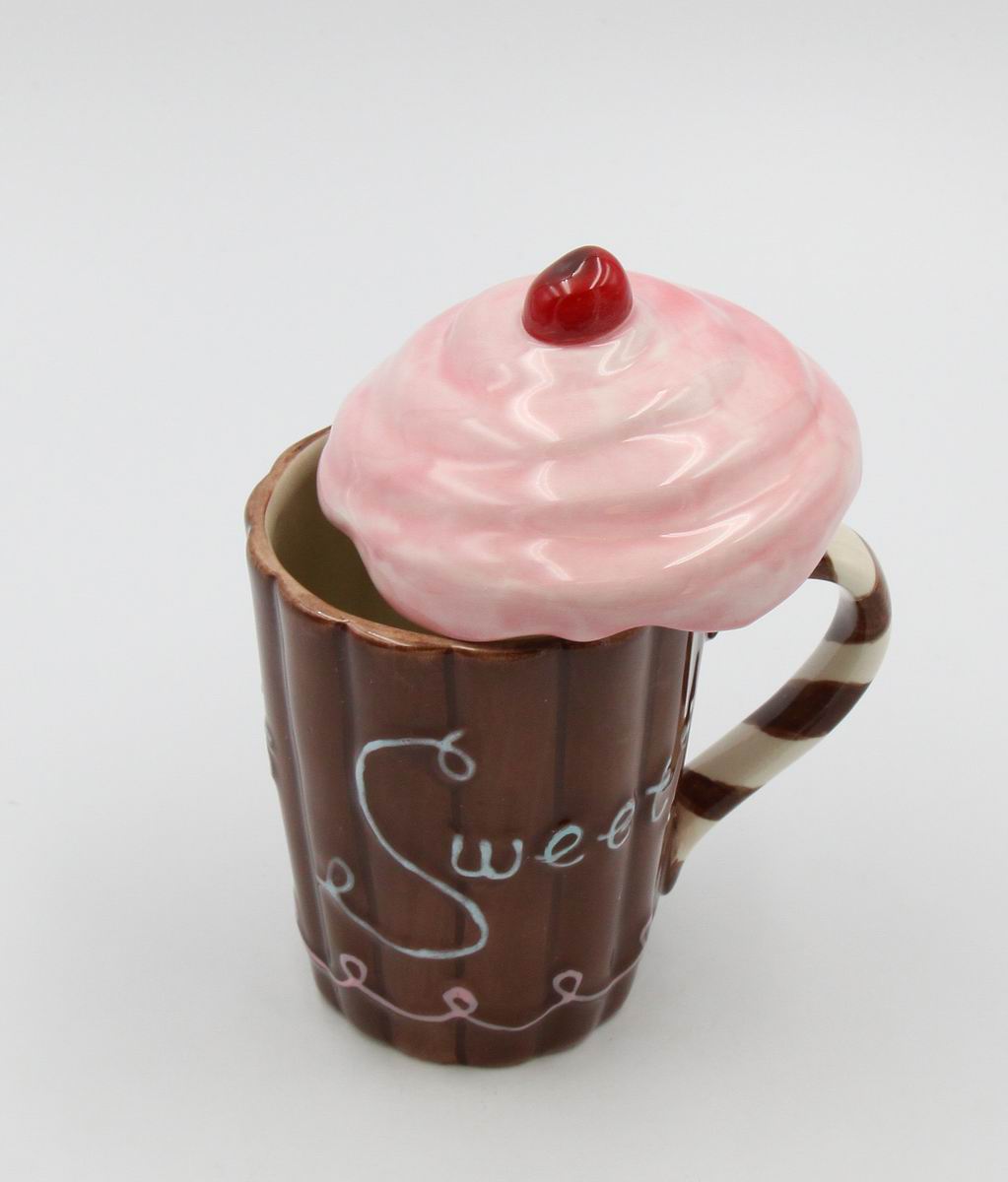 Ceramic Life is Sweet Pink Cupcake Mug Gift for Her Gift for Mom Gift for Friend or Coworker Tea Party Décor Café Décor