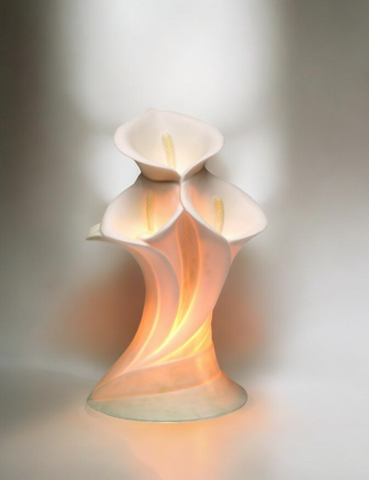 Ceramic Lily Flower Nightlight Home Decor Wedding Decor Gift for Her Gift for Mom - Night Lights & Ambient Lighting