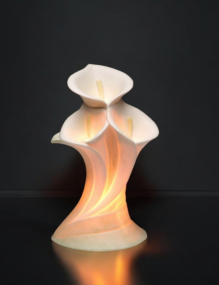 Ceramic Lily Flower Nightlight Home Decor Wedding Decor Gift for Her Gift for Mom - Night Lights & Ambient Lighting