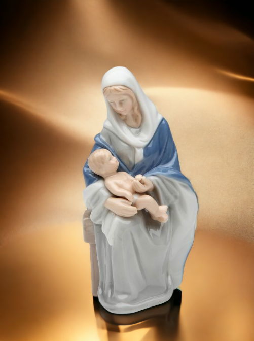 Ceramic Madonna Holding Baby Figurine Religious Décor Religious Gift Church Décor Church Gift Baptism Gift - Figurine