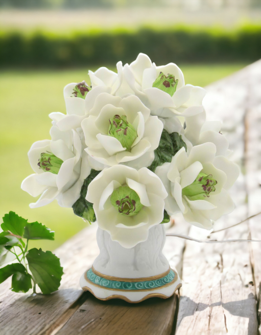 Ceramic Magnolia Flower Topiary Nightlight Home Décor Gift for Her Gift for Mom Bedroom Décor - Night Lights & Ambient