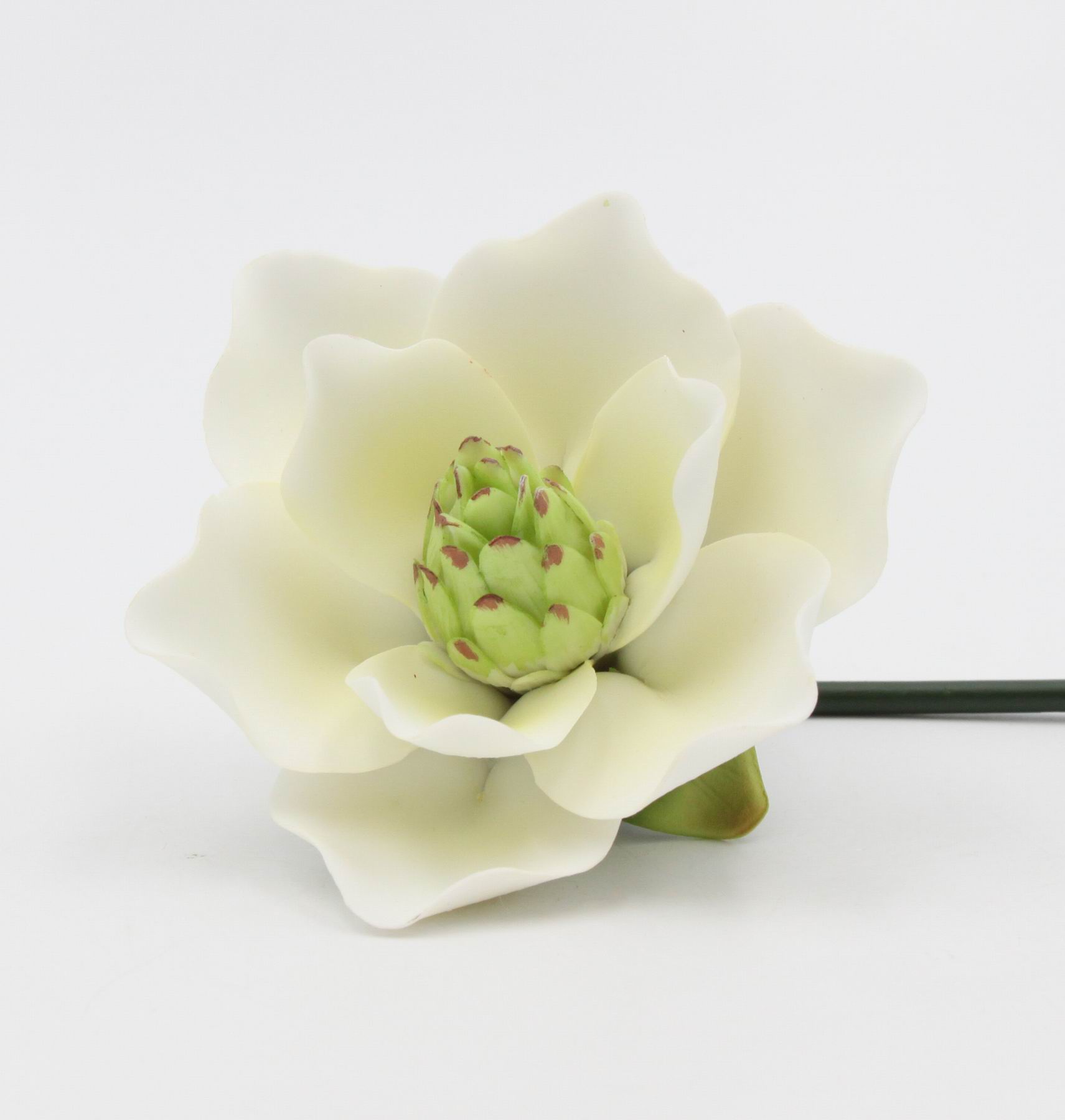 Ceramic Magnolia Flower with Stem Home Décor Gift for Her Gift for Mom Wedding Decor - Figurine