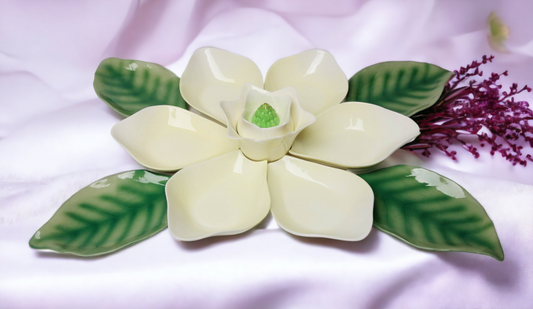 Ceramic Magnolia Petal Dish 11 Pieces Set Home Décor Gift for Her Gift for Mom Spring Décor Party Décor Wedding Decor