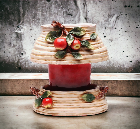 Ceramic Medium Apple Candle Holder Shade and Base Home Décor Gift for Her Gift for Mom Kitchen Décor Farmhouse Décor