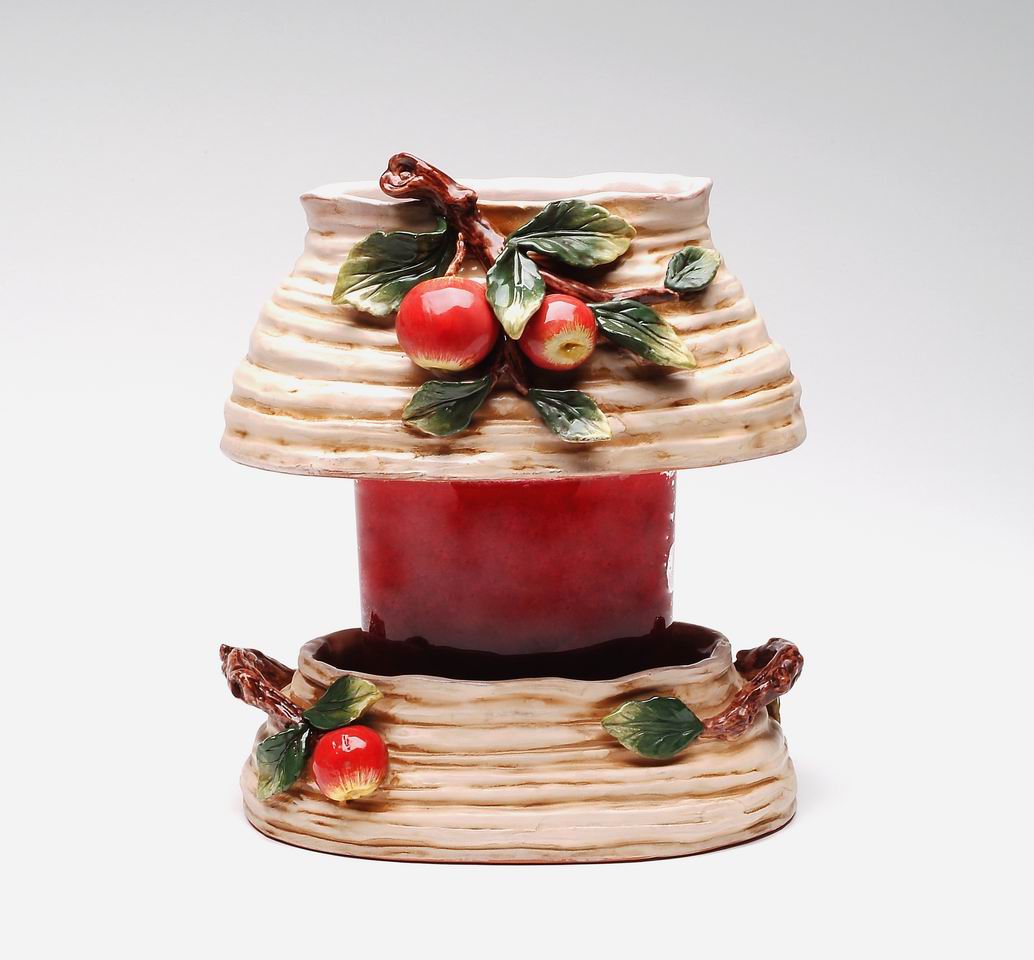 Ceramic Medium Apple Candle Holder Shade and Base Home Décor Gift for Her Gift for Mom Kitchen Décor Farmhouse Décor